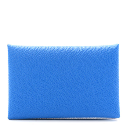 Hermes Epsom Verso Calvi Card Case Bleu Hydra Deep Blue 1 of 7