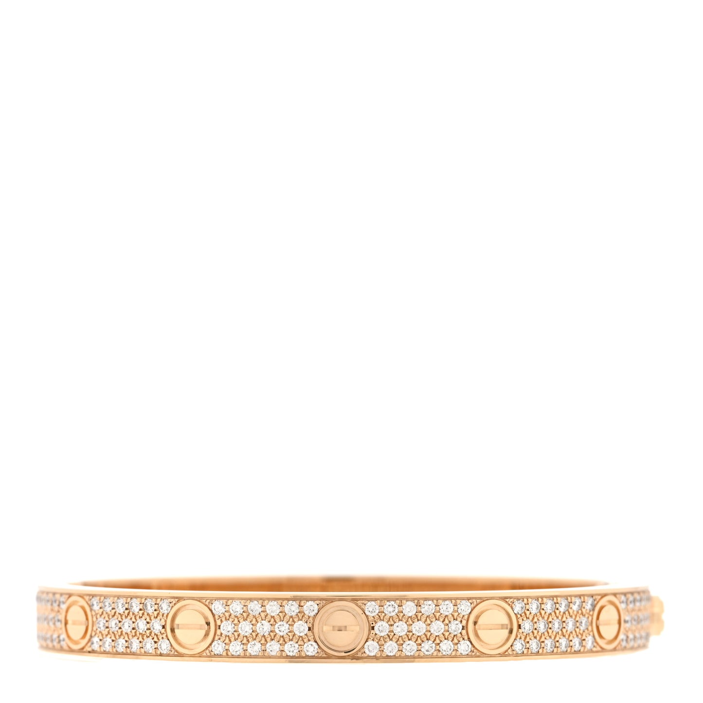 18K Yellow Gold Diamond LOVE    Paved Bracelet 17