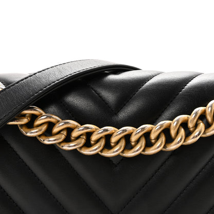 Chanel Lambskin Chevron Quilted Medium Boy Flap Black 8 of 10