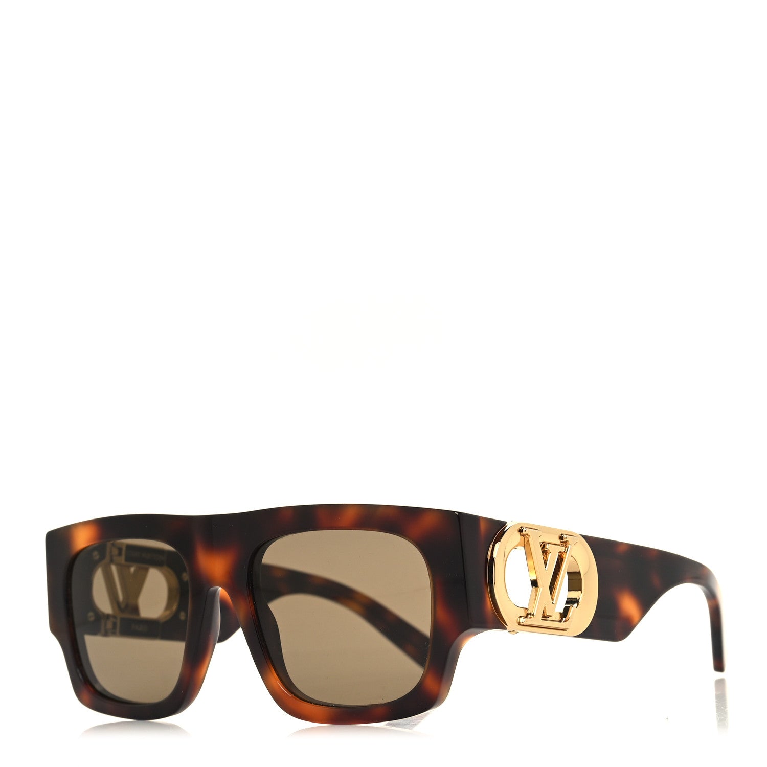 Louis Vuitton Acetate LV Link Square Sunglasses Z1479W Dark Tortoise 1 of 8