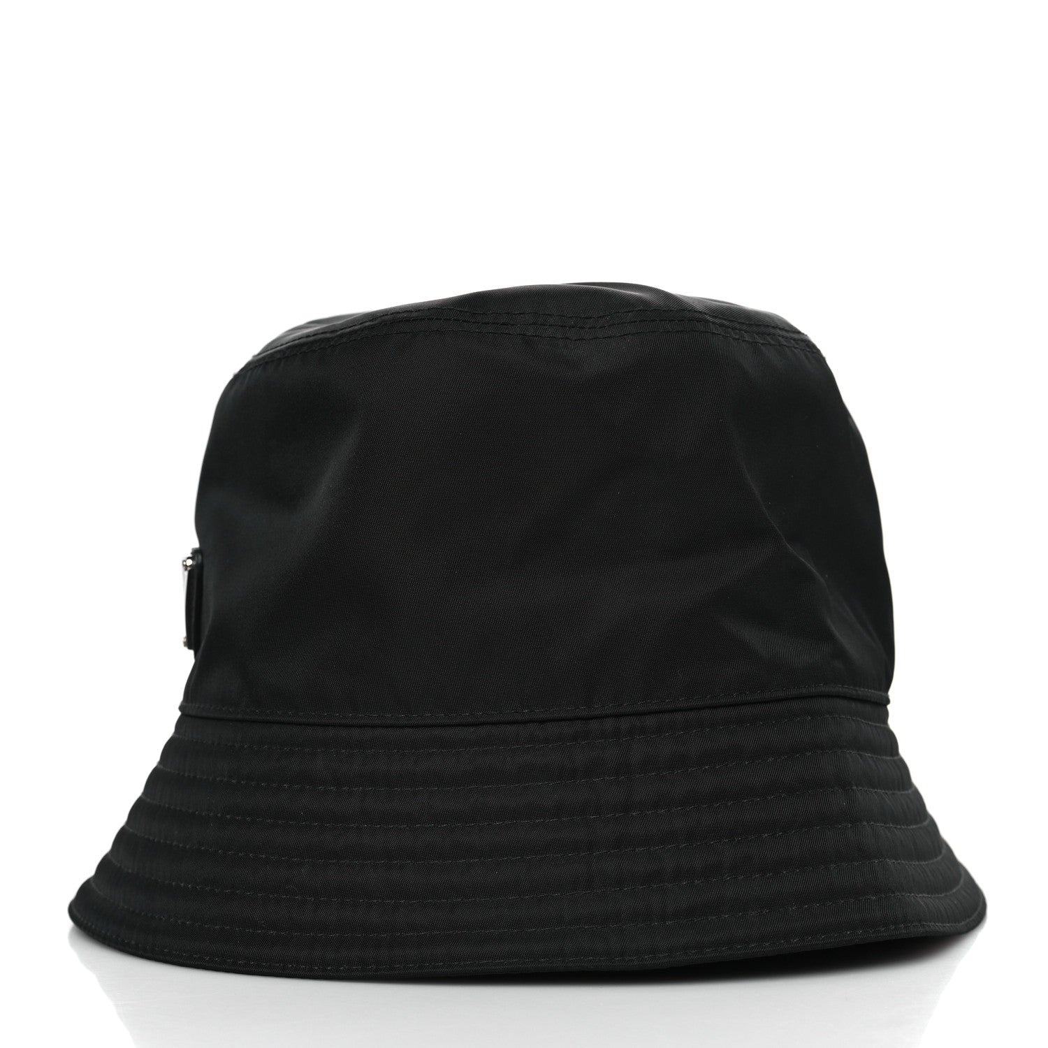 Prada Re-Nylon Metal Triangle Logo Womens Bucket Hat M Black 3 of 7