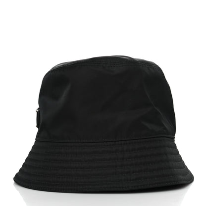 Prada Re-Nylon Metal Triangle Logo Womens Bucket Hat M Black 3 of 7