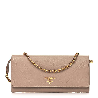 Prada Saffiano Metal Oro Chain Wallet Cammeo 1 of 12