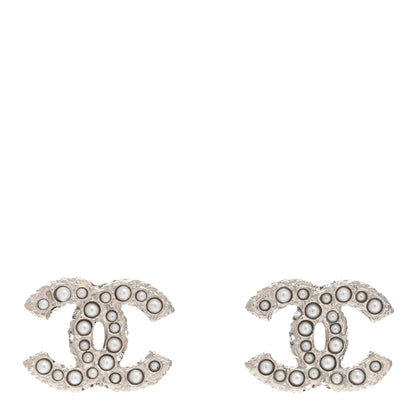Chanel Pearl Crystal CC Earrings Gold 1 of 4