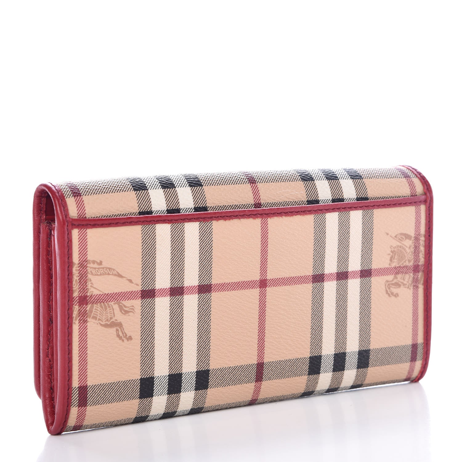 Burberry Haymarket Check Penrose Continental Wallet Military Red 3 of 6