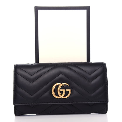 Gucci Calfskin Matelasse GG Marmont Continental Wallet Black 8 of 8