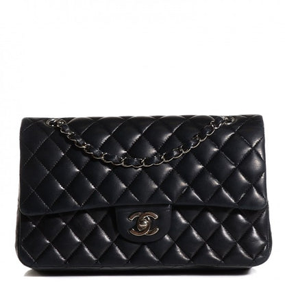 Chanel Lambskin Quilted Medium Double Flap Black 18 of 26
