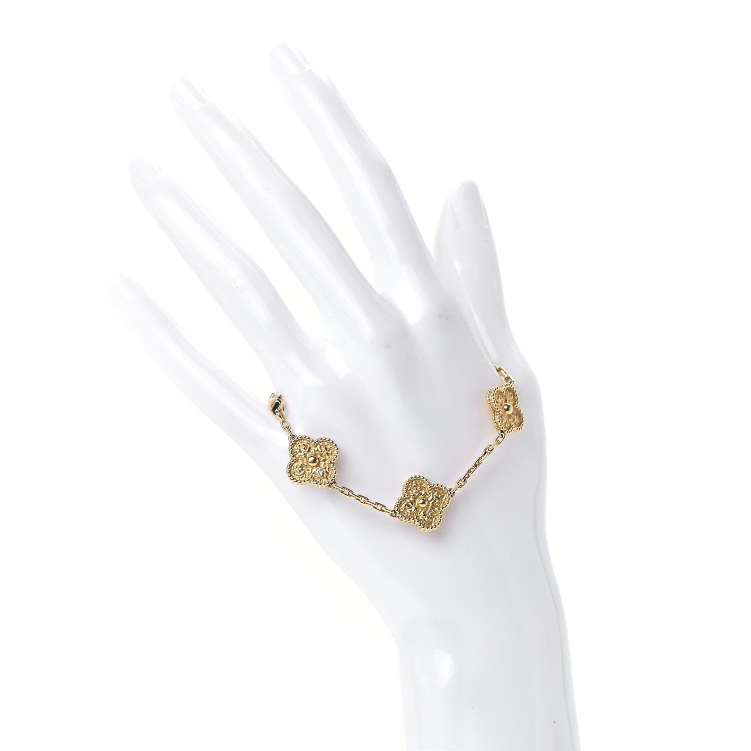 Van Cleef & Arpels 18K Yellow Gold 5 Motifs Vintage Alhambra Bracelet 2 of 5