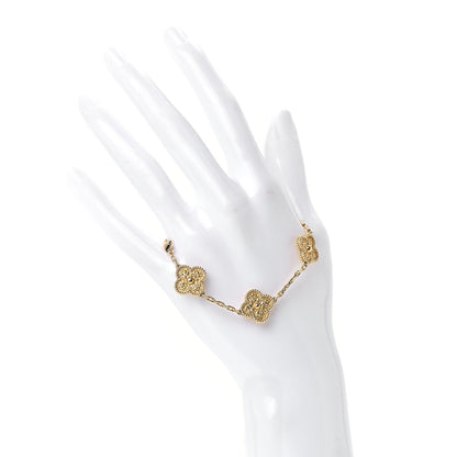 Van Cleef & Arpels 18K Yellow Gold 5 Motifs Vintage Alhambra Bracelet 2 of 5