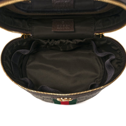 Gucci GG Supreme Monogram Textured Calfskin Web Ophidia Vanity Cosmetic Case Beige Ebony New Acero 5 of 12