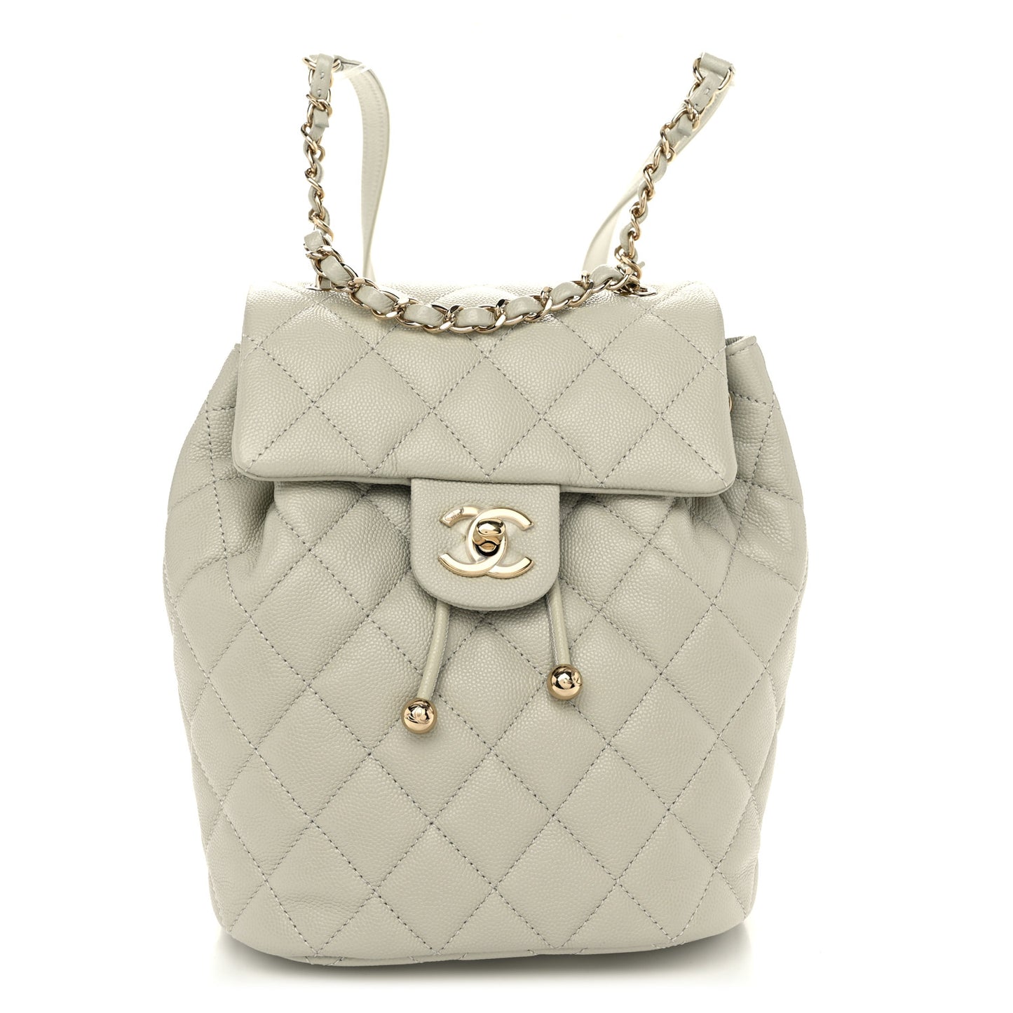 Caviar Quilted Mini Urban Spirit Backpack Light Grey