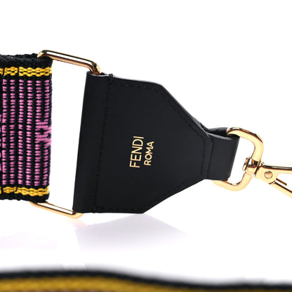 Fendi Cannete Ribbon Poly Vitello Century Logo Adjustable Strap You Lollipop Limon Black 3 of 5