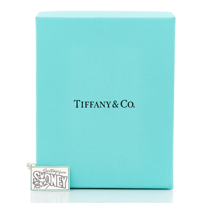 Tiffany Sterling Silver Enamel Sydney Postcard Charm Blue 5 of 5