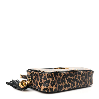 Saint Laurent Calfskin Heart Leopard Print Monogram Mini Lou Camera Bag Toffee 4 of 9