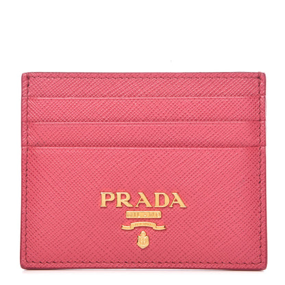 Prada Saffiano Metal Business Card Holder Pink 1 of 7