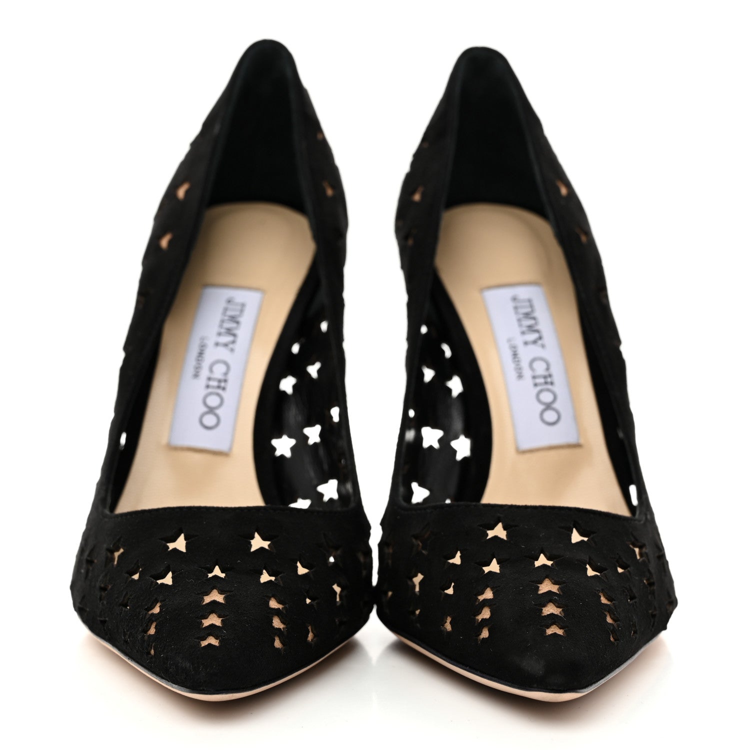 Jimmy Choo Suede Perforated Romy 100 Pumps 36 Black 1791696