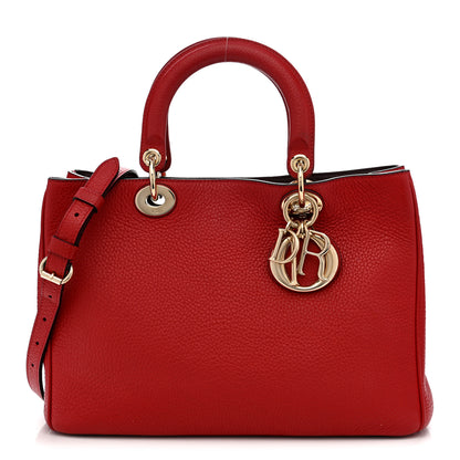 Christian Dior Calfskin Medium Diorissimo Tote Red 1 of 11