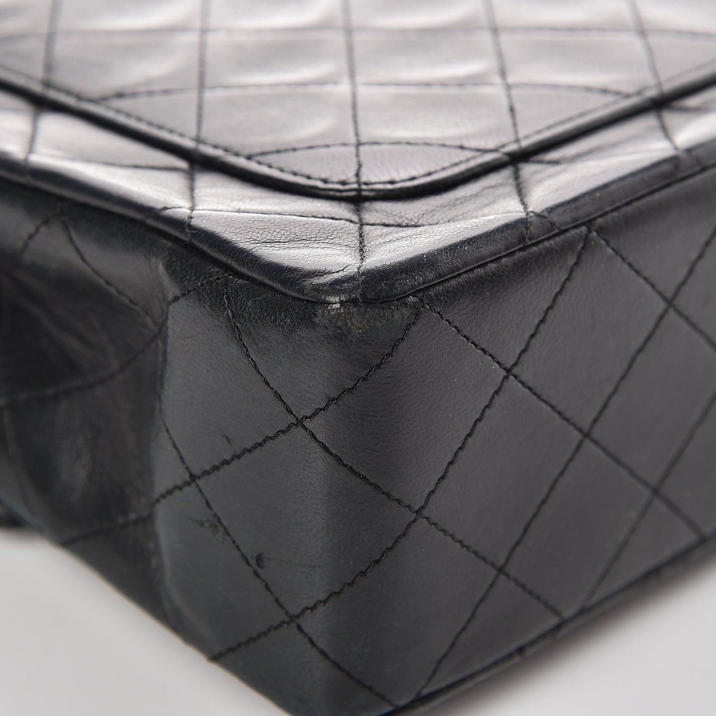Lambskin Quilted Medium Double Flap Black