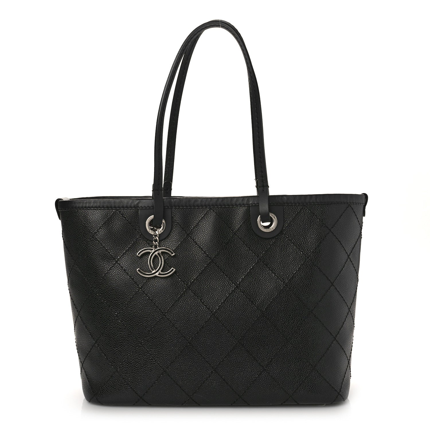 Chanel Grained Calfskin Shopping Fever Tote Black 3 of 11