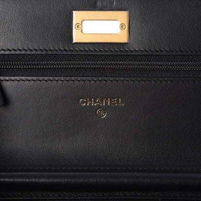 Chanel Sheepskin Chevron Reissue Wallet On Chain WOC Black 6 of 9