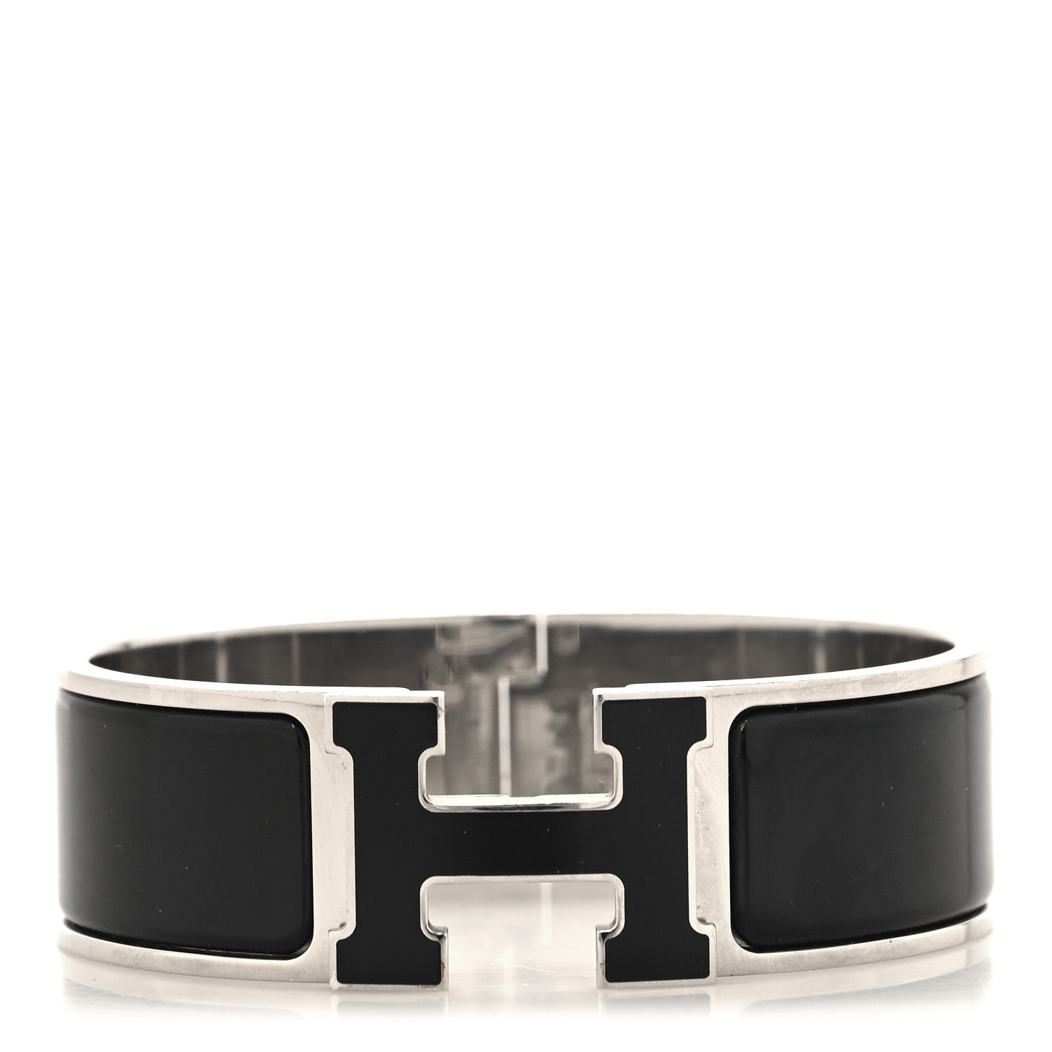 Hermes Enamel Wide Clic Clac H Bracelet GM Black 1 of 4
