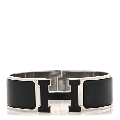 Hermes Enamel Wide Clic Clac H Bracelet GM Black 1 of 4