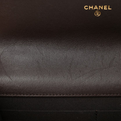 Chanel Lambskin Quilted Chanel 19 Wallet On Chain WOC Dark Brown 12 of 15