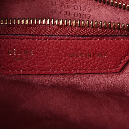 Celine Drummed Calfskin Micro Luggage Red 6 of 9