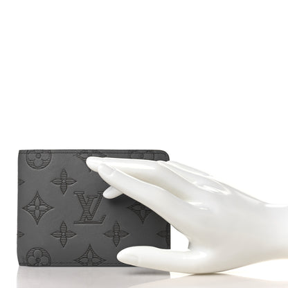 Louis Vuitton Calfskin Monogram Shadow Multiple Wallet Anthracite Gray 2 of 6