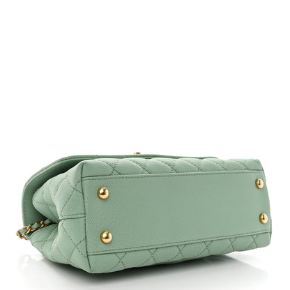 Chanel Caviar Quilted Mini Coco Chain Handle Flap Light Green 4 of 12