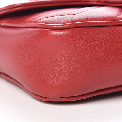 Gucci Calfskin Matelasse Super Mini GG Marmont Shoulder Bag Hibiscus Red 9 of 11