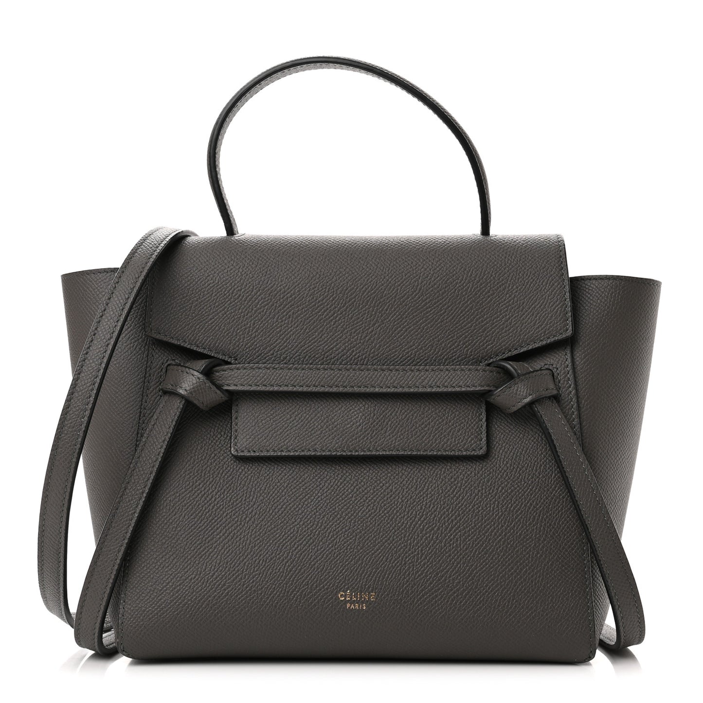 Grained Calfskin Nano Belt Bag Grey