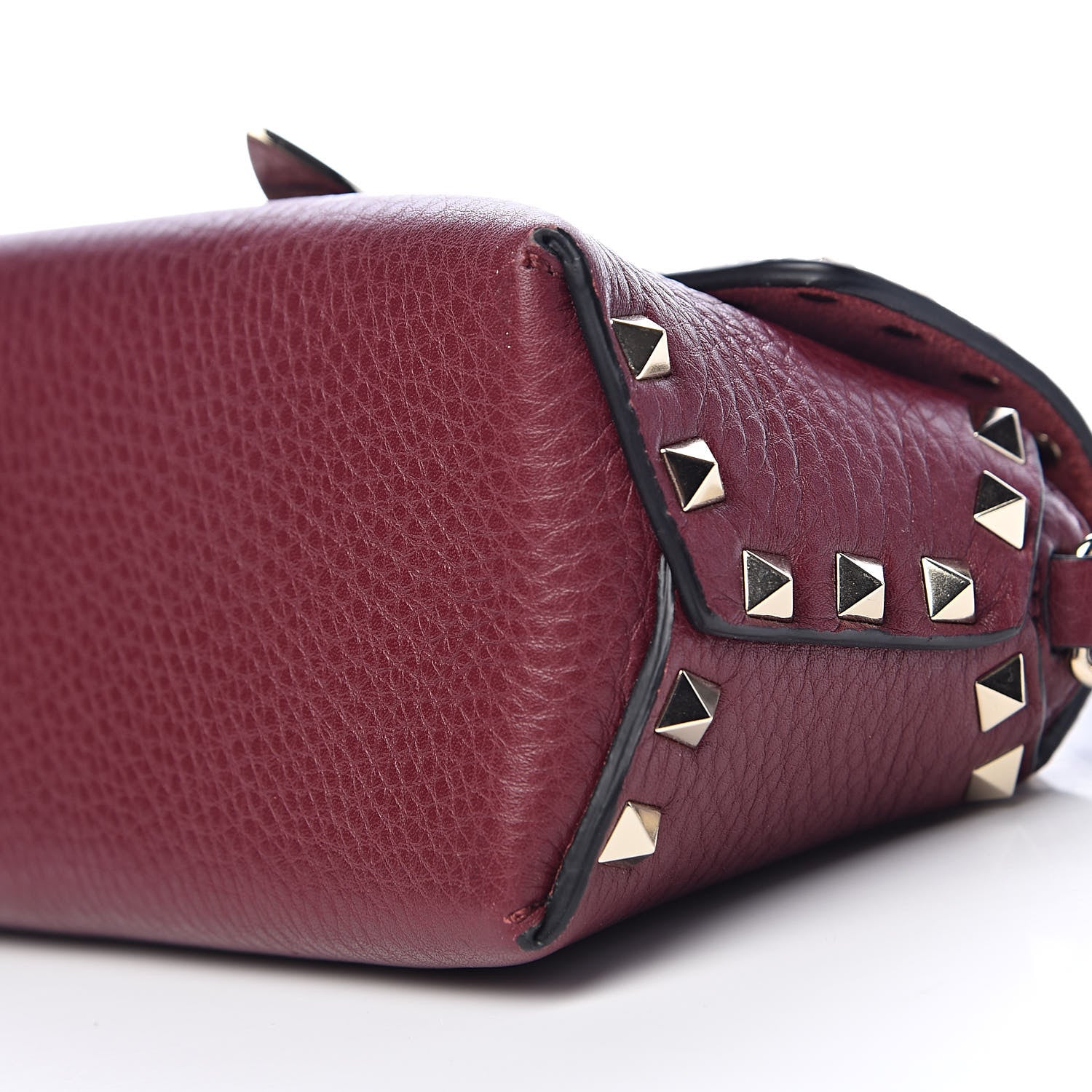 Valentino Garavani Pebbled Calfskin Mini Rockstud Crossbody Bag Rubin 8 of 10
