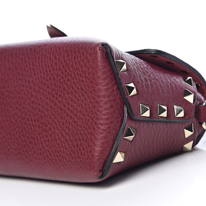 Valentino Garavani Pebbled Calfskin Mini Rockstud Crossbody Bag Rubin 8 of 10