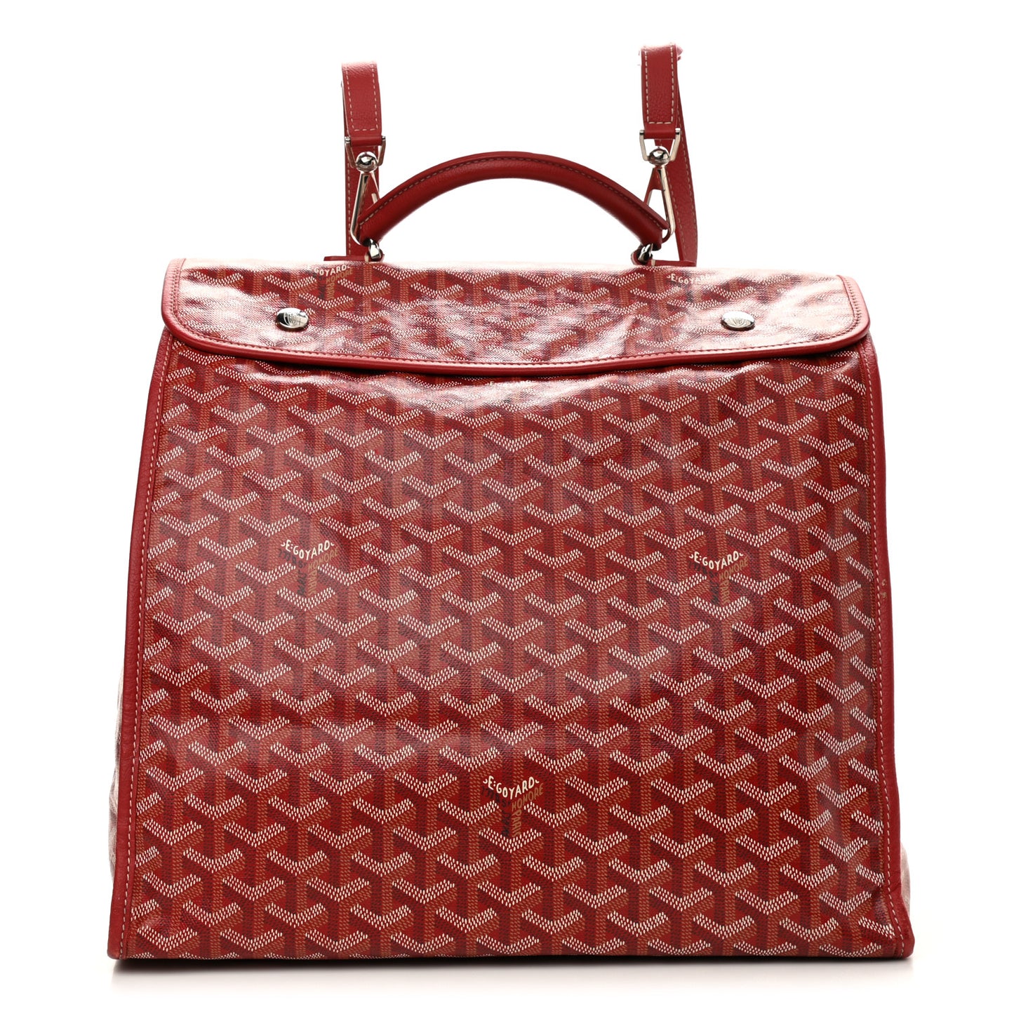 Goyardine Saint Leger Soft Briefcase Backpack Red