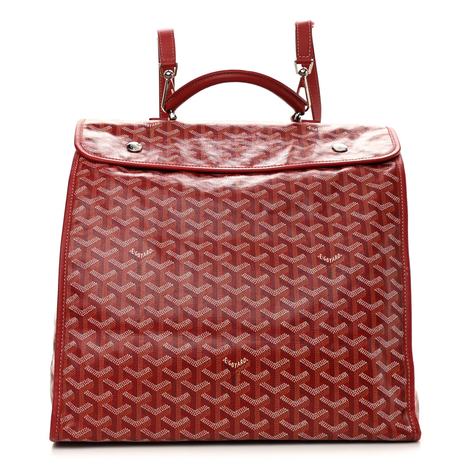 Goyard Goyardine Saint Leger Soft Briefcase Backpack Red 1 of 8