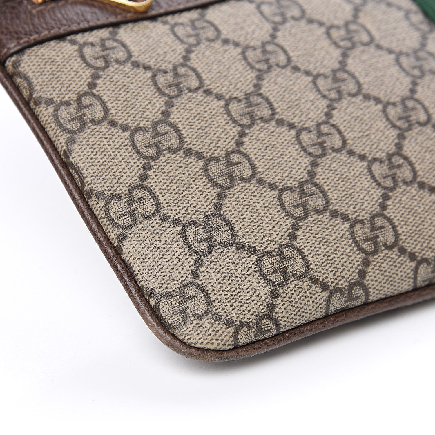 Gucci GG Supreme Monogram Large Ophidia Pouch Clutch Brown 10 of 12