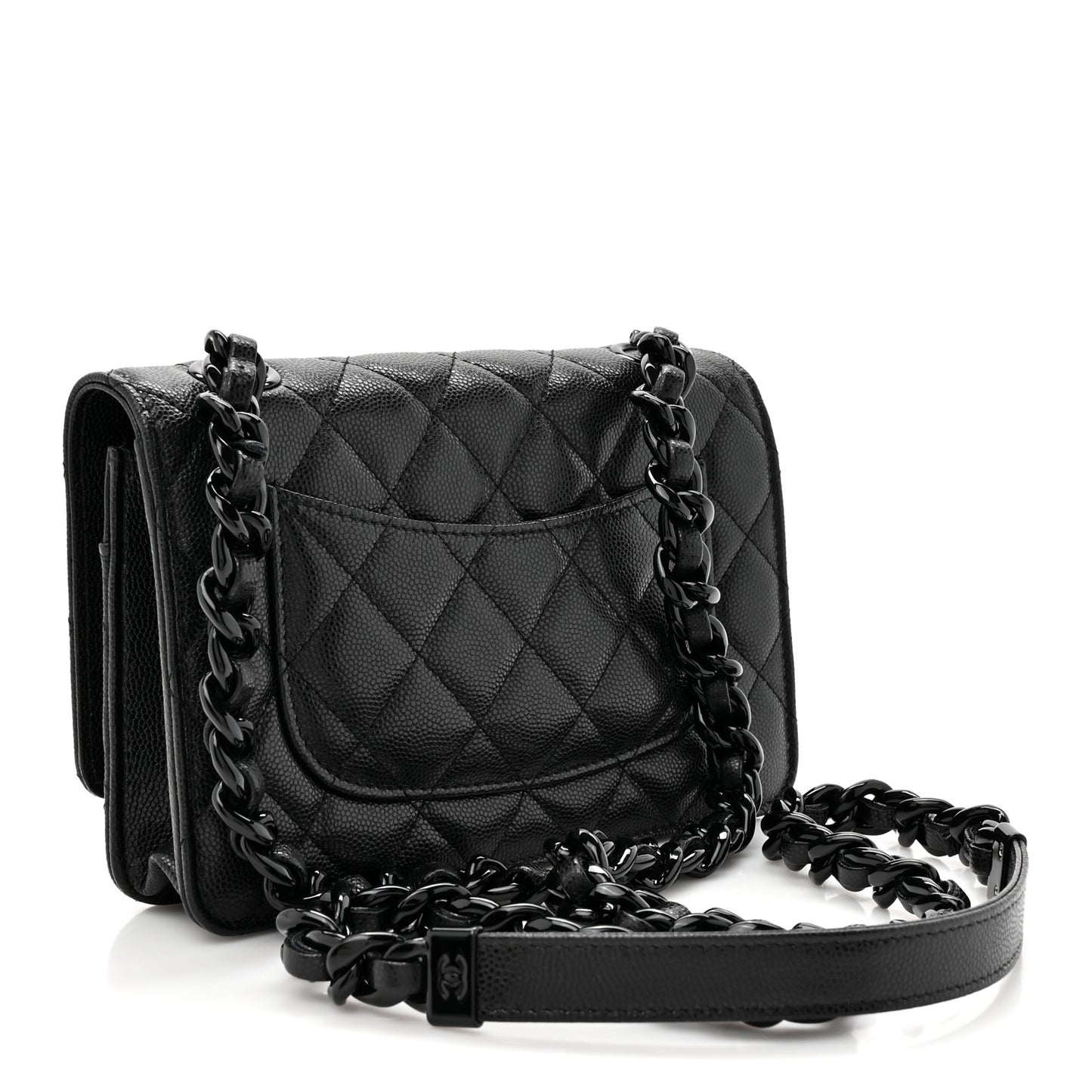 Caviar Quilted My Everything Wallet On Chain WOC Black