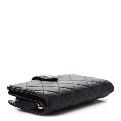Chanel Lambskin Quilted Zipped Pocket Wallet Black 4 of 9