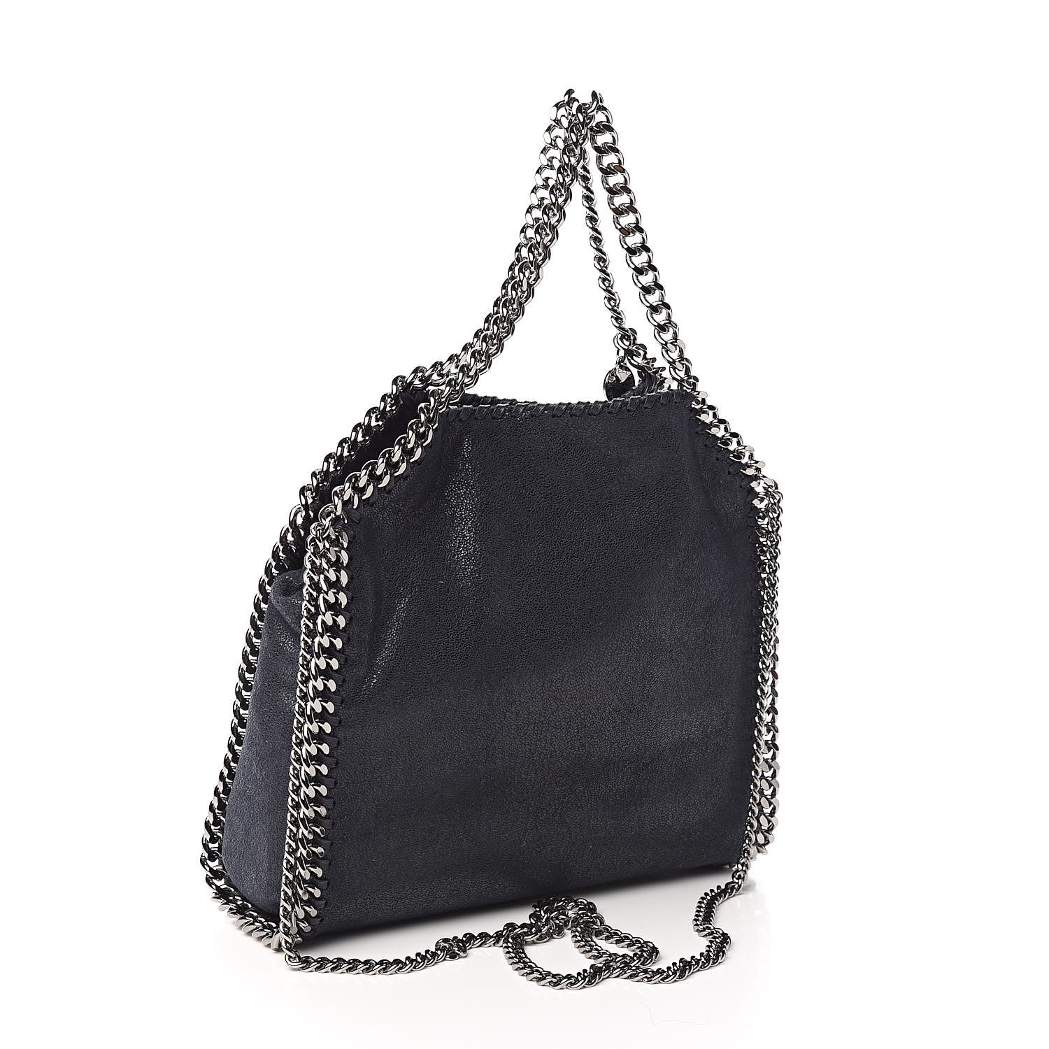 Stella McCartney Shaggy Deer Mini Falabella Fold Over Navy 3 of 10