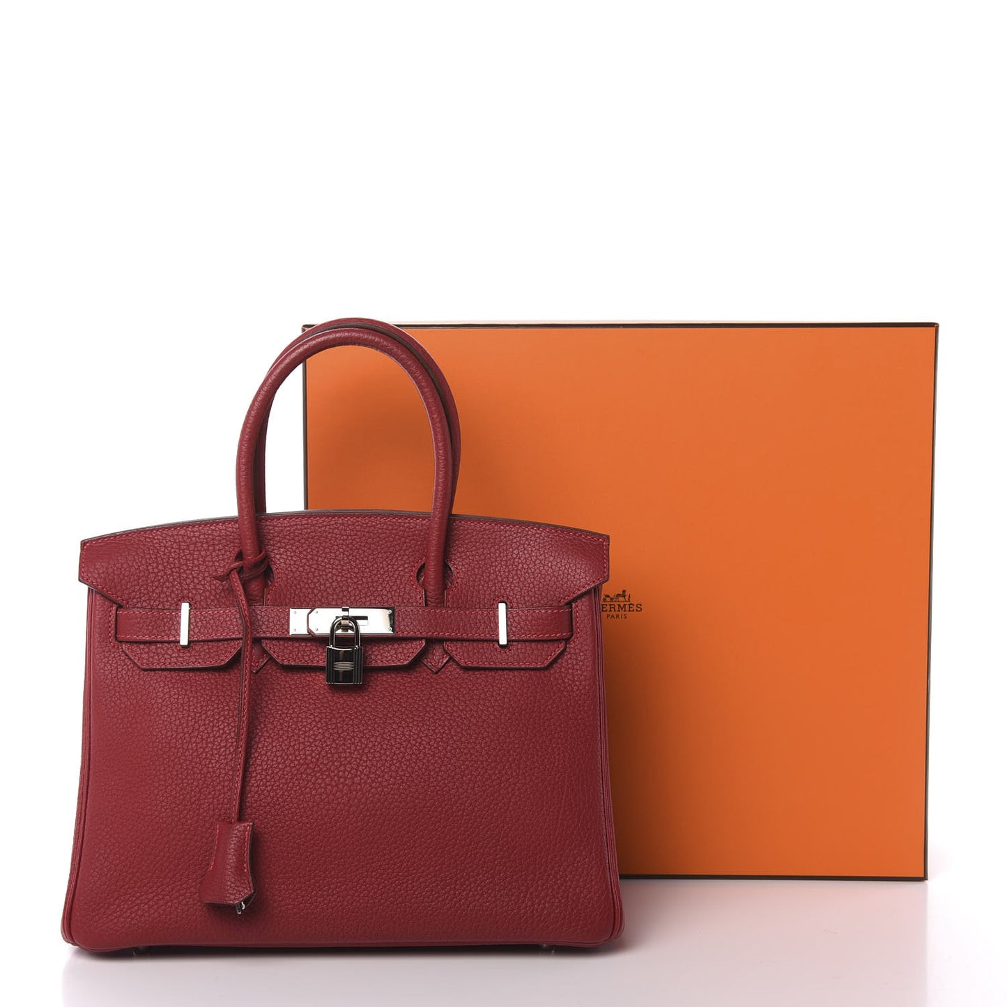 Taurillon Clemence Birkin 30 Rouge Vif