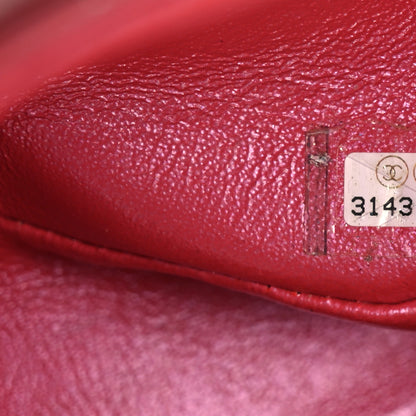 Chanel Iridescent Lambskin Quilted Mini Top Handle Rectangular Flap Red 7 of 10