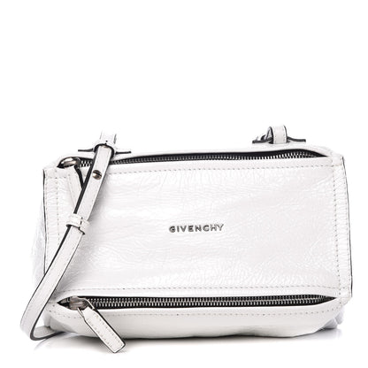 Givenchy Crinkled Patent Deerskin Mini Pandora White 1 of 8