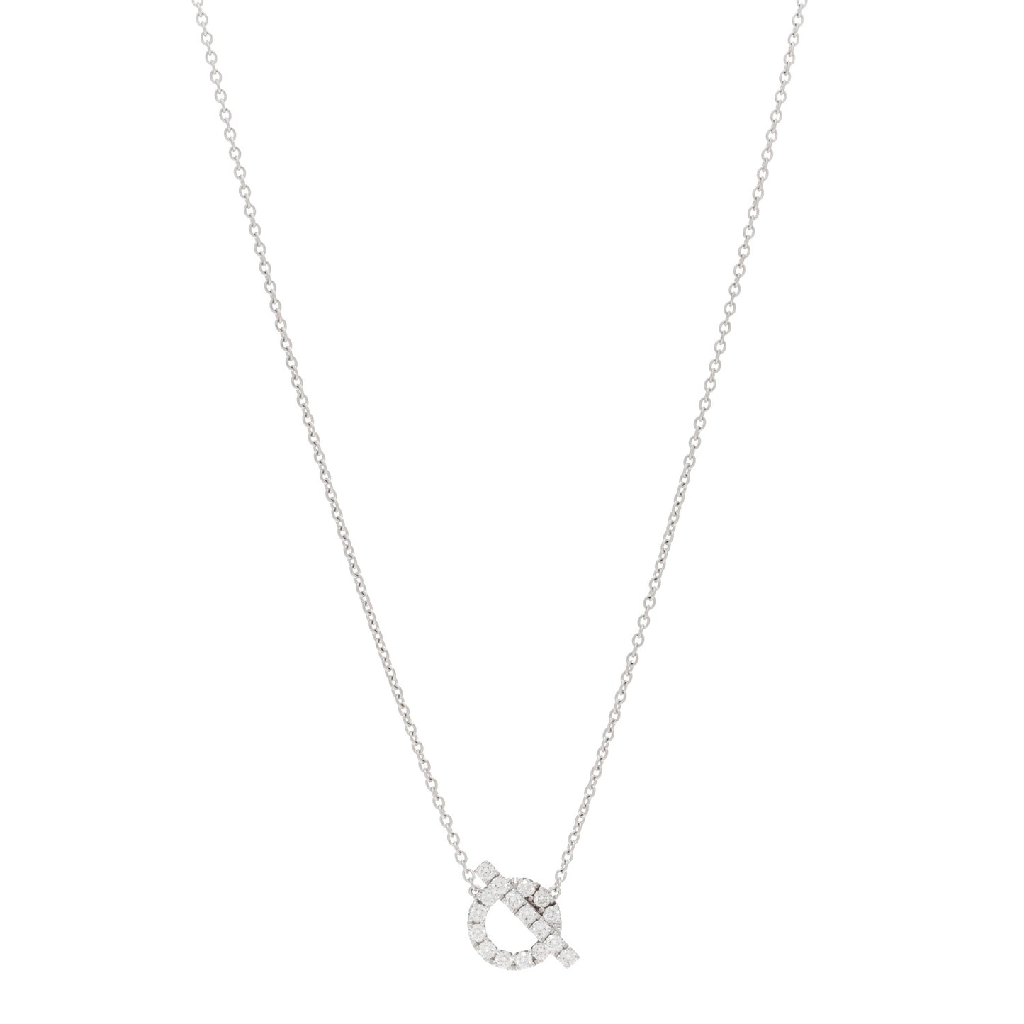 18K White Gold Diamond Finesse Pendant Necklace