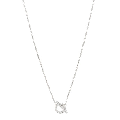 Hermes 18K White Gold Diamond Finesse Pendant Necklace 1 of 5