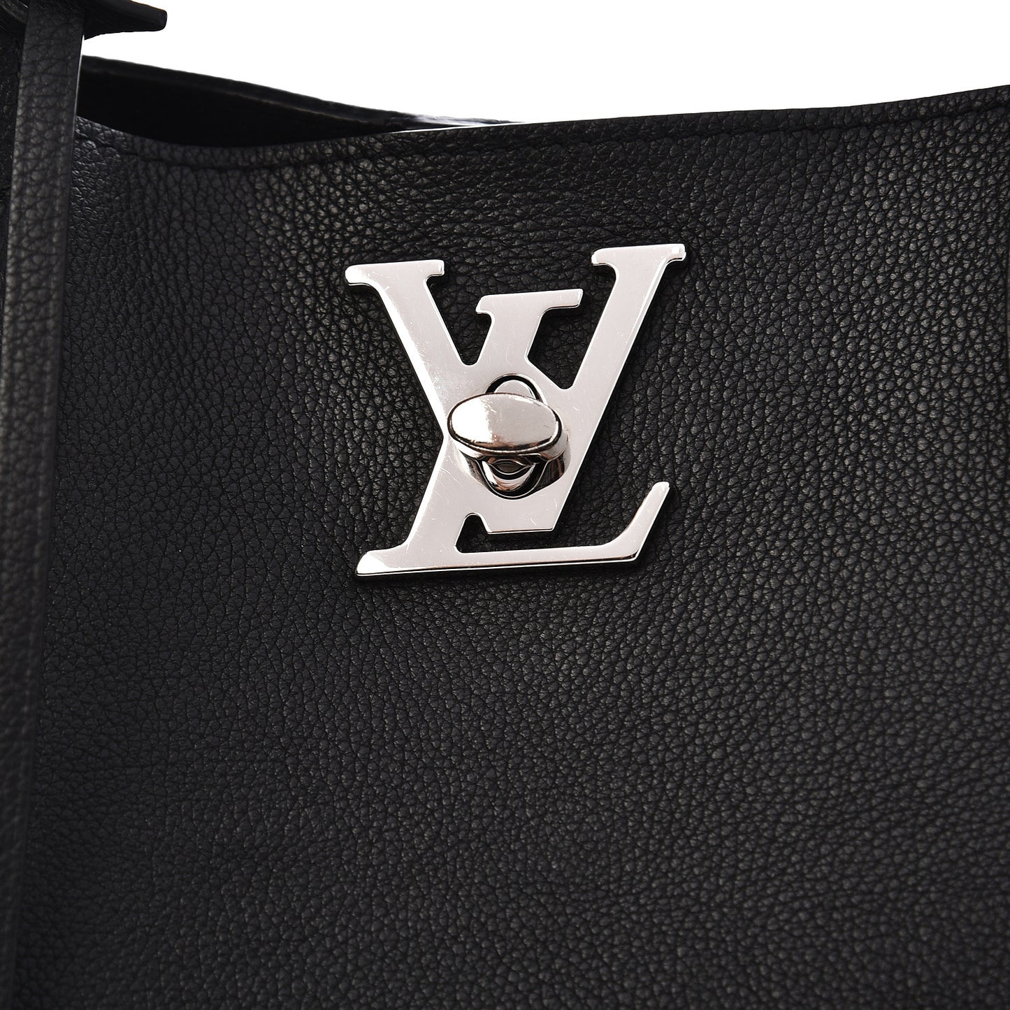 Calfskin Lockme Go Tote Black