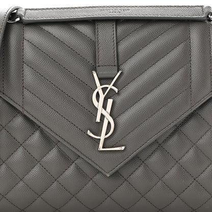Saint Laurent Grain De Poudre Textured Mixed Matelasse Medium Triquilt Monogram Satchel Earth 8 of 11