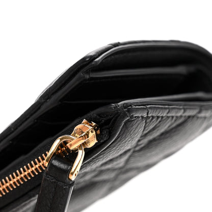 Christian Dior Grained Calfskin Supple Cannage Caro Dahlia Wallet Black 10 of 11