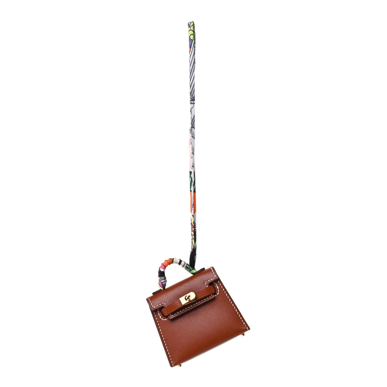 Hermes Barenia Mini Kelly Twilly Bag Charm Fauve 1 of 3