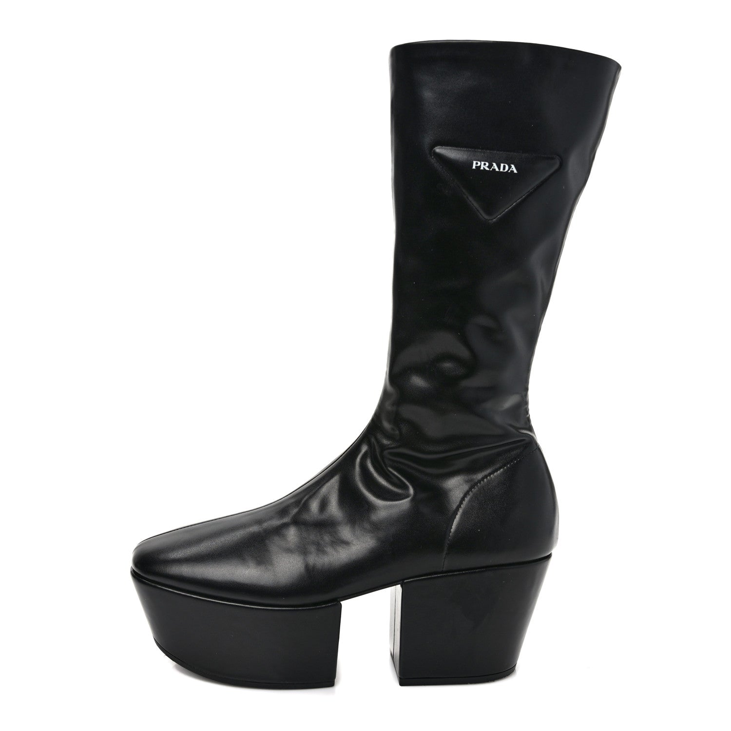 Prada Nappa Tech Logo 70mm Platform Boots 37 Black 1 of 9